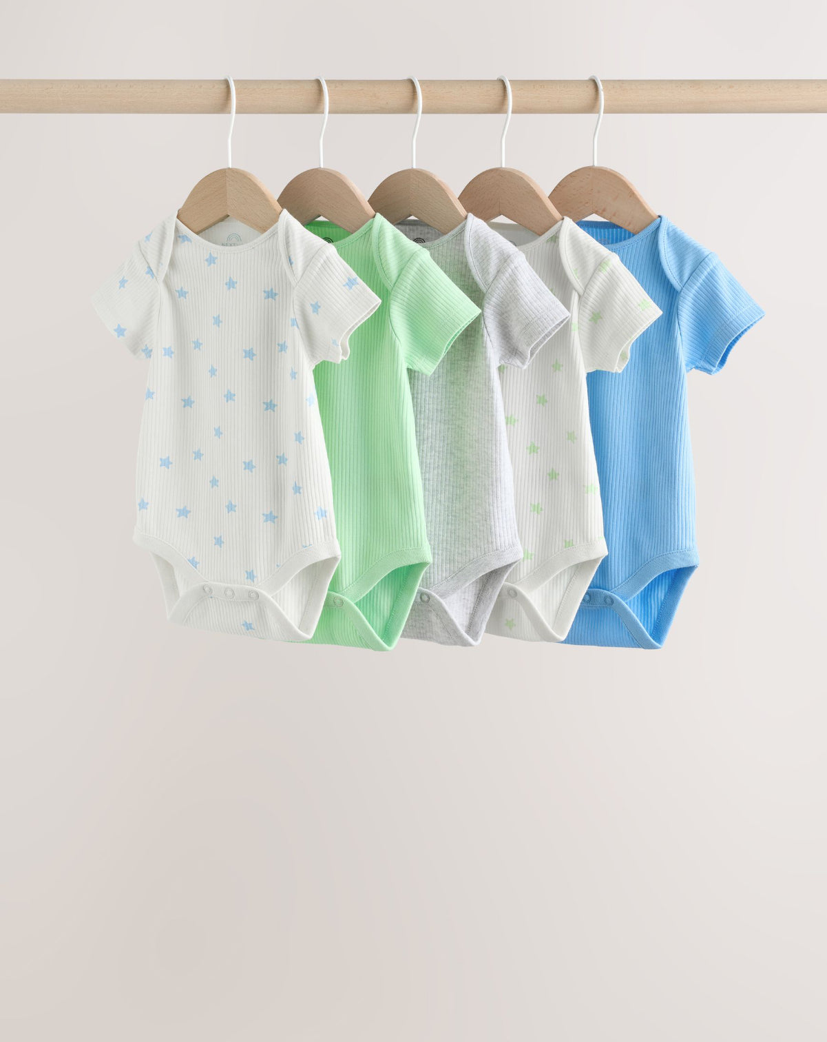 Blue Short Sleeve Long Sleeve Baby
Bodysuits 5 Pack