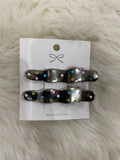 2pcs silver hair clips