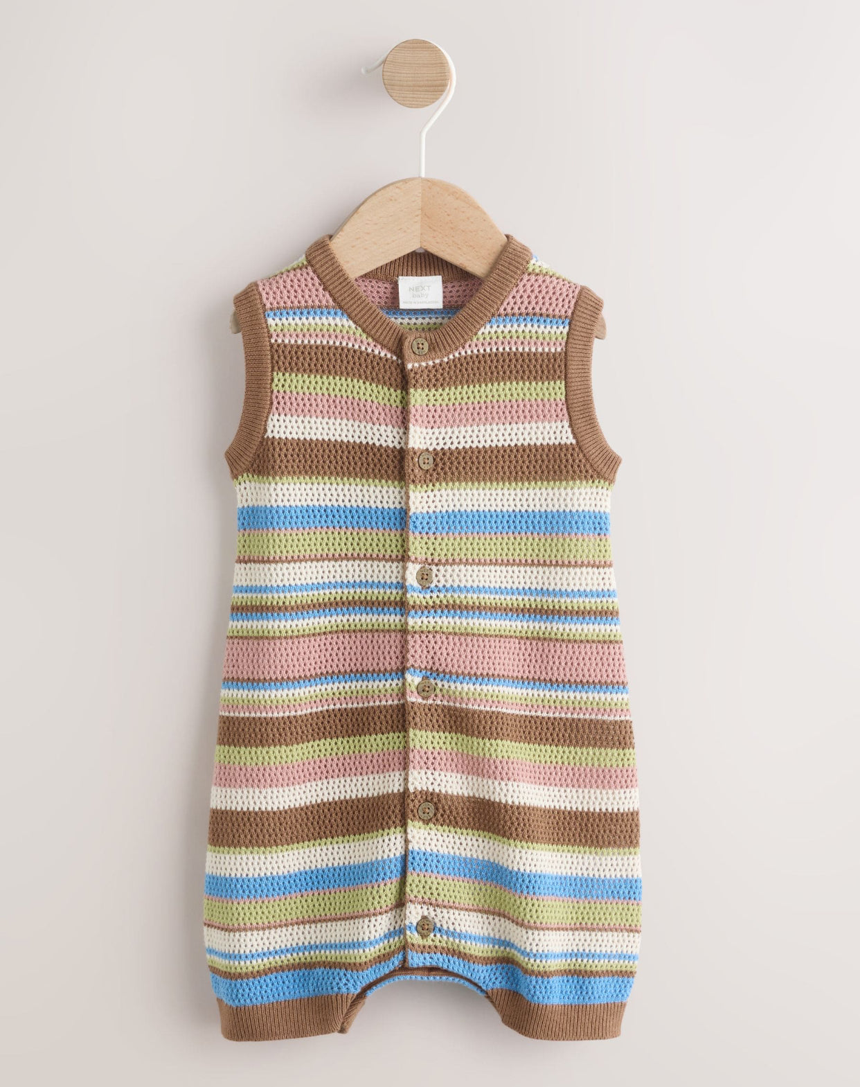 Brown Stripe Knitted Baby Romper (Omths-3yrs)