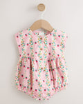 Pink Floral Bloomer Baby Romper