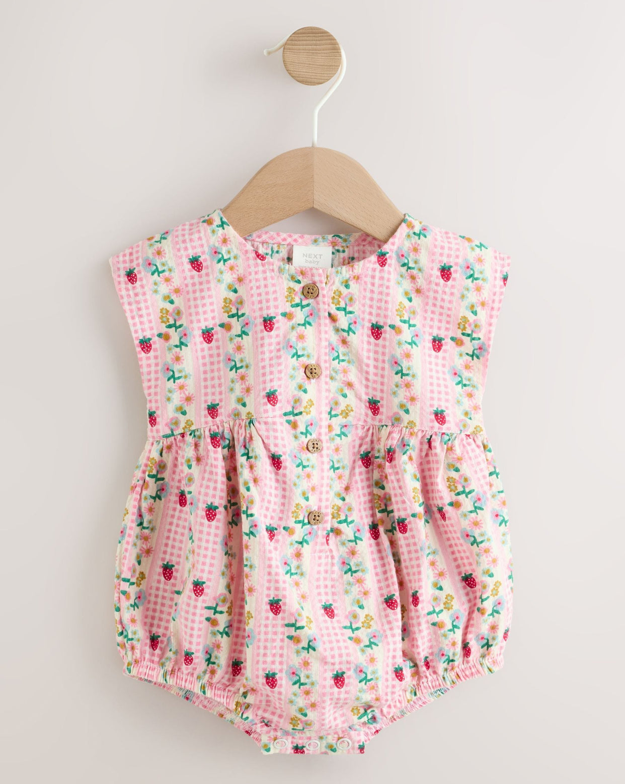 Pink Floral Bloomer Baby Romper