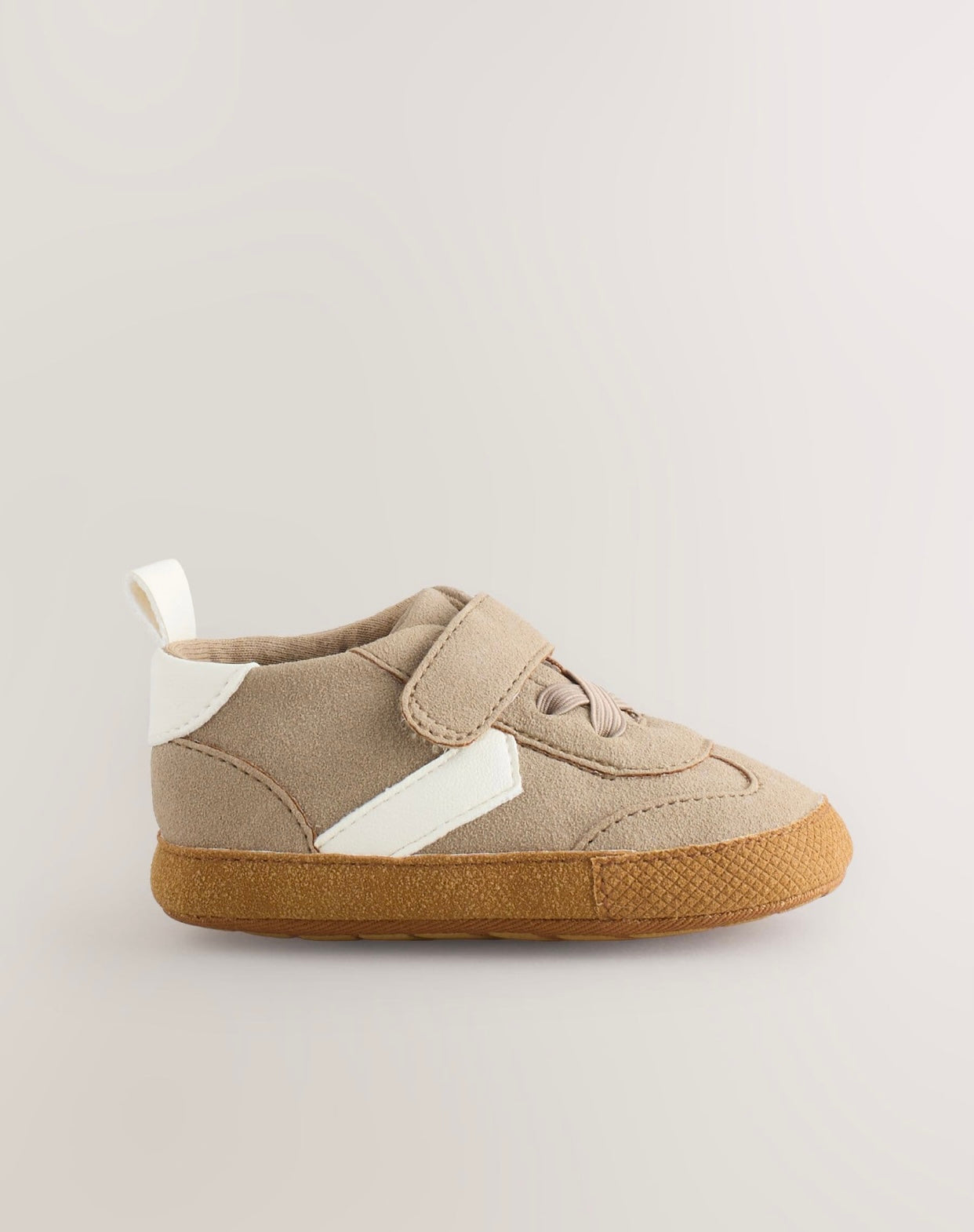 Neutral Brown Touch Fastening Baby Trainers