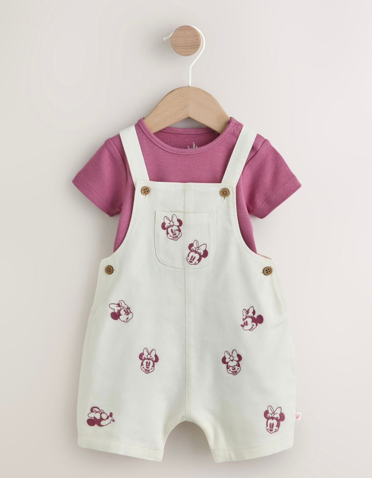Embroidered Minnie Mouse Baby
Dungaree Set