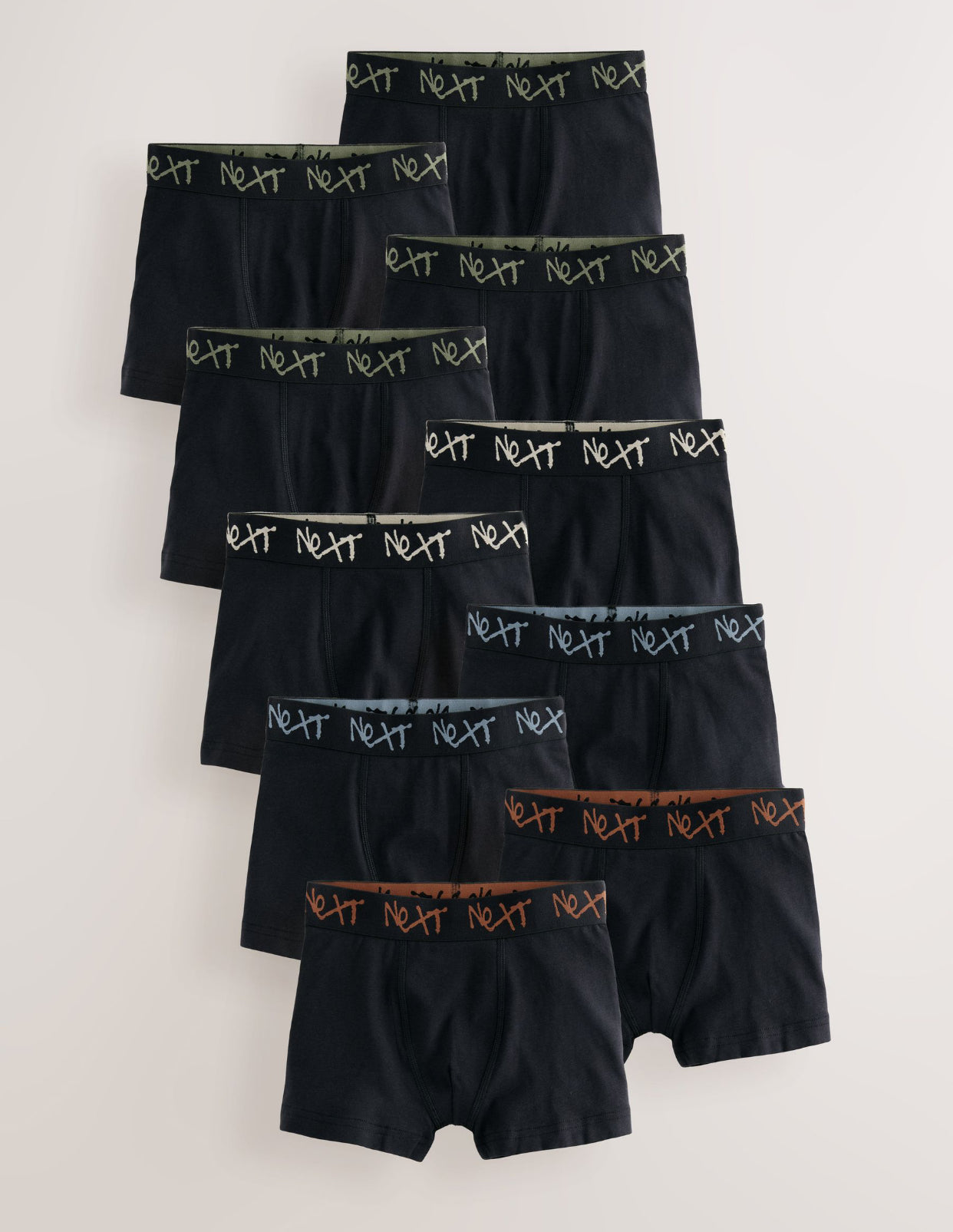 Black with Grafitti Next Waistband Trunks 10 Pack