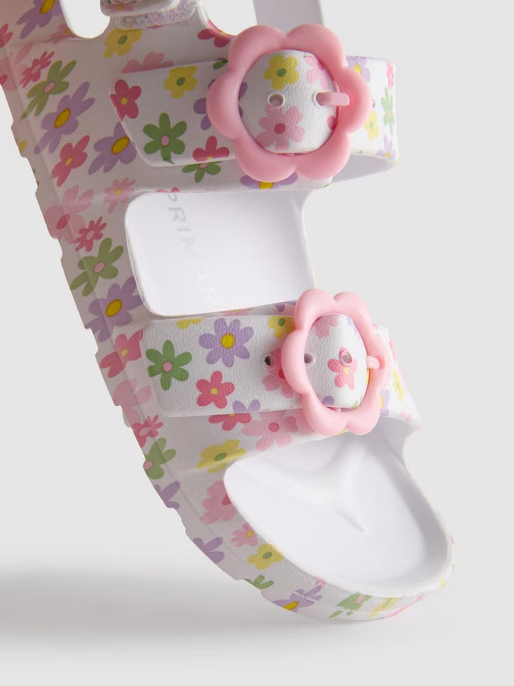 Printed Double Buckle Strap Sandals