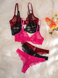 6pcs/Set Women Lace Underwire Soft Cup Comfortable Bra Set