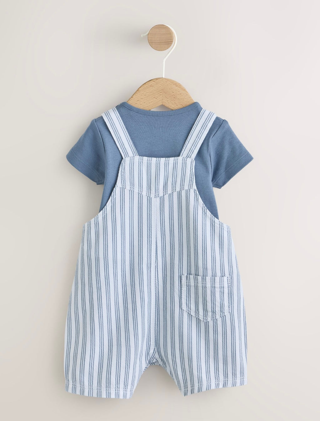 Blue Mickey Mouse Dungaree and Bodysuit Baby Set