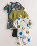 Black/Green/Stone Happy Face Short
Pyjamas Happy Face 3 Pack