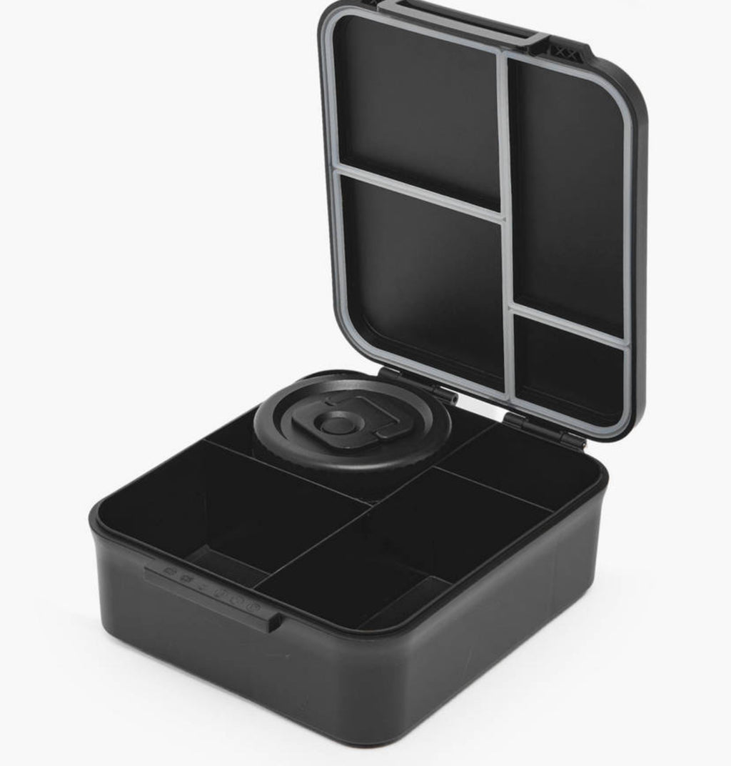 Black Lunch Box & Stainless Jar