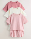 Pink Ditsy Short Pyjamas 3 Pack