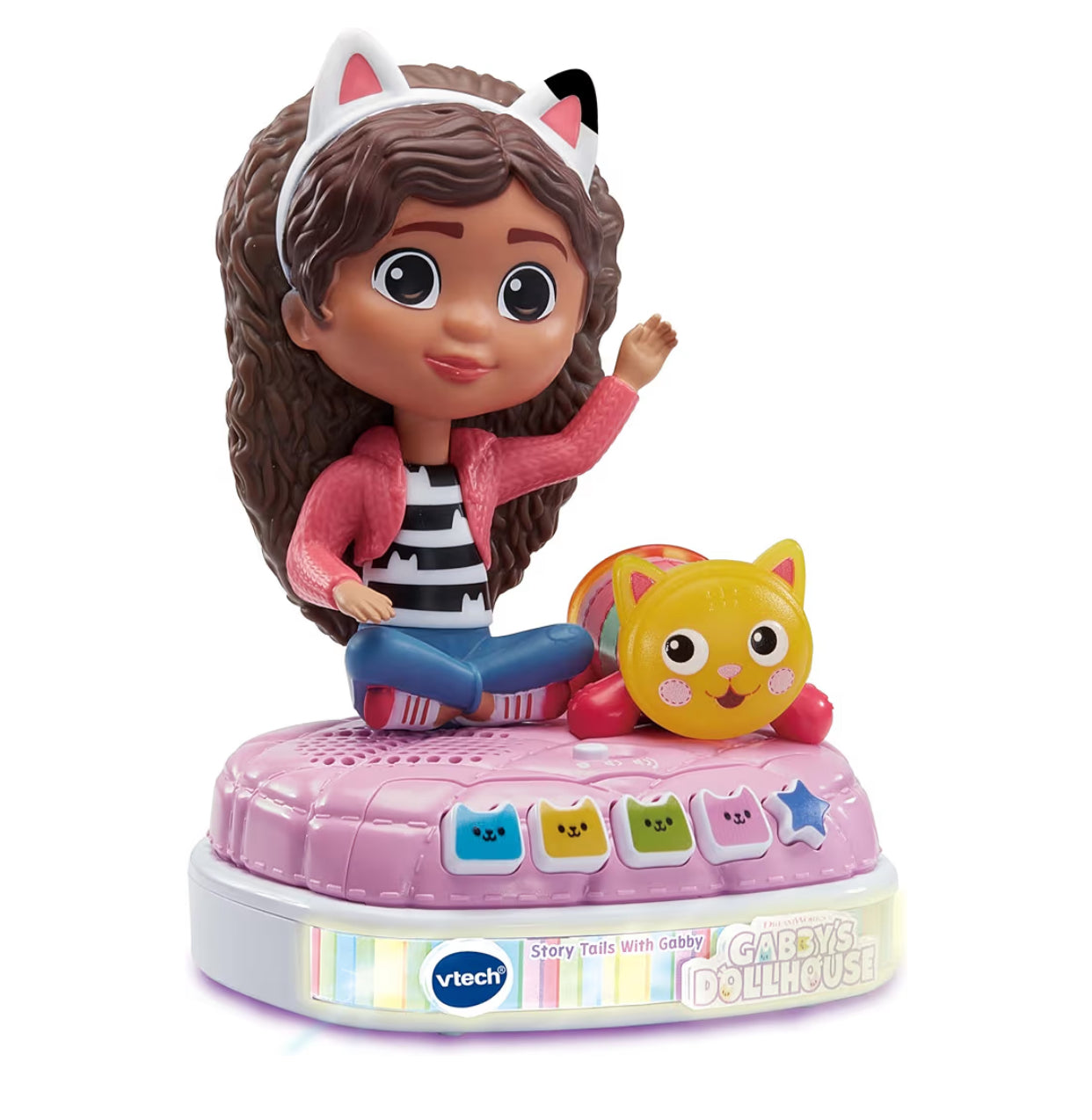 Gabby's Dollhouse Story Tails With Gabby, Official Gabby's Dollhouse Toy with 4 Stories, Music and Sounds, Night Light and Timer