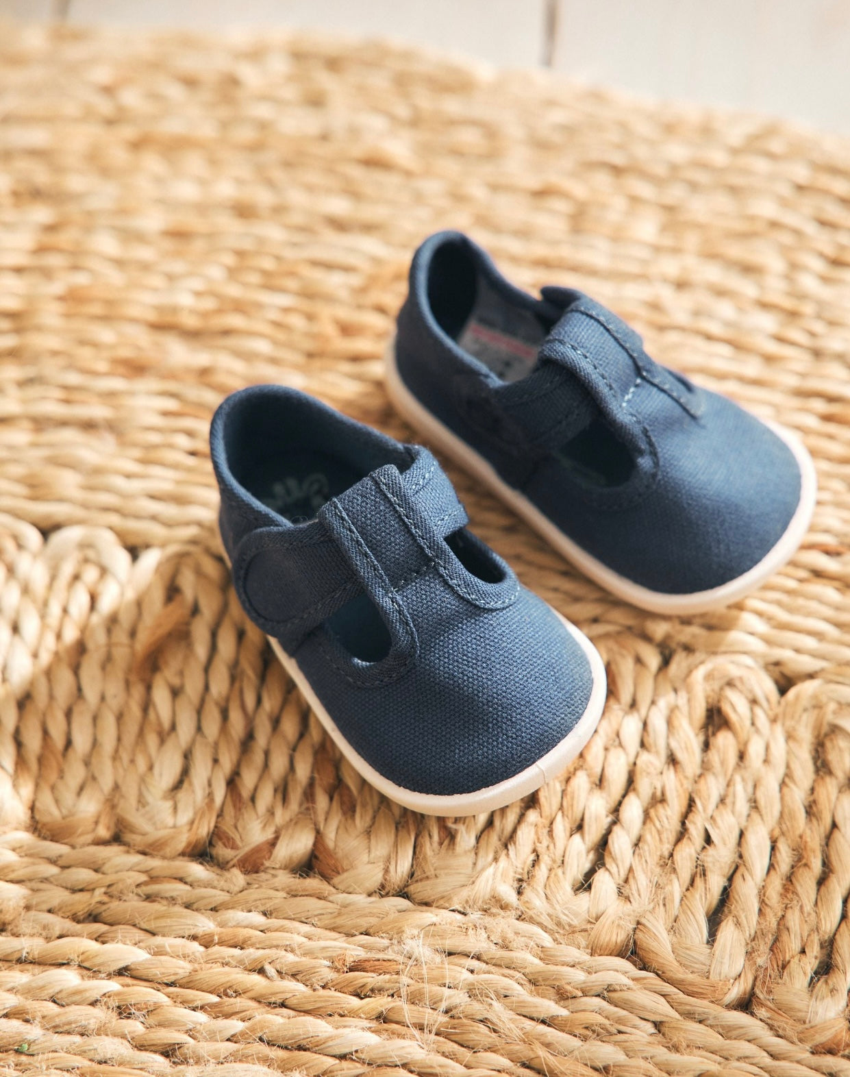 Navy Crawler T-Bar Baby Shoes