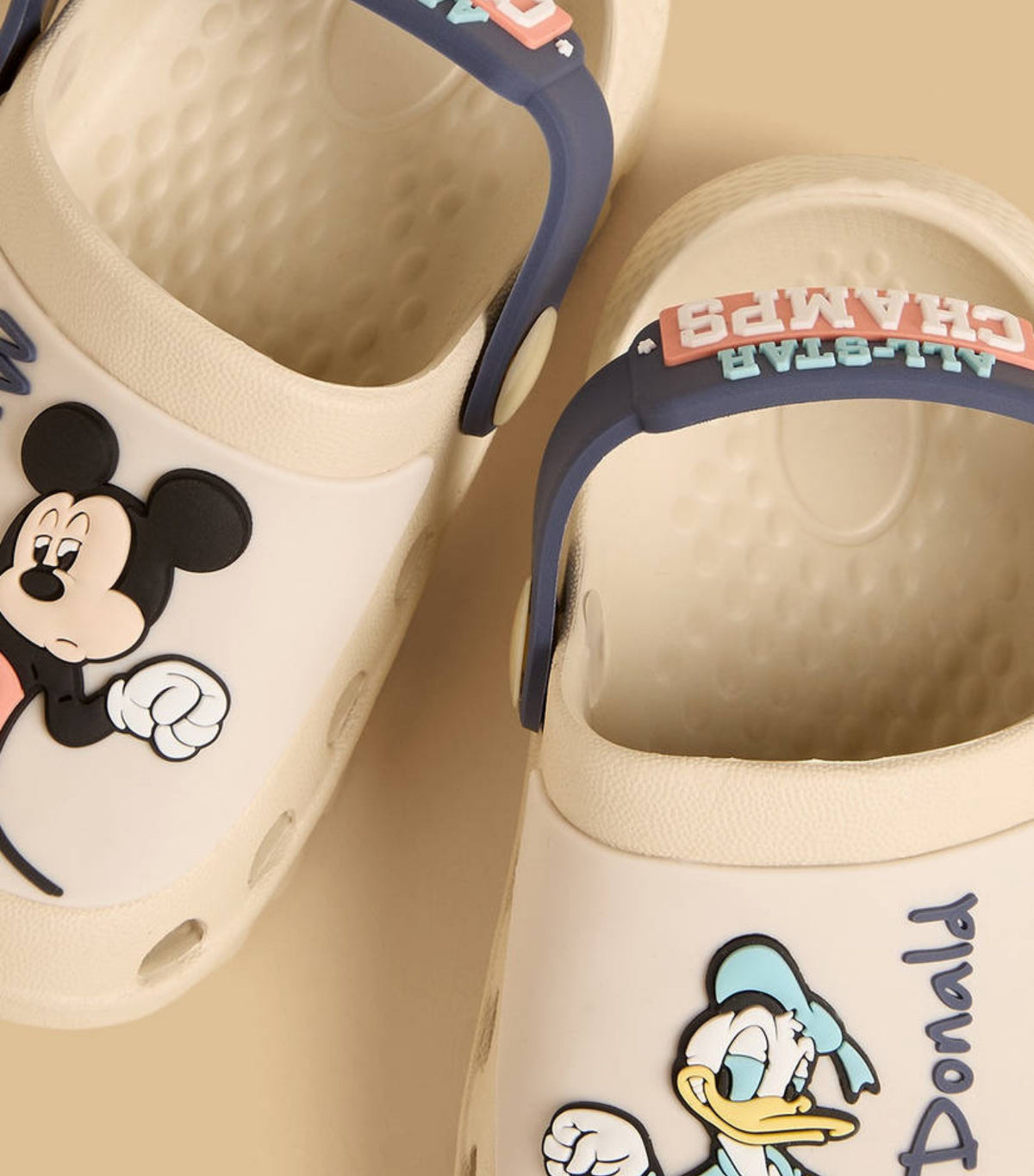 Mickey Mouse and Donald Duck Applique Clogs with Backstrap