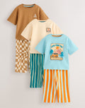 Multi Slogan Long Leg Short Sleeve Pyjamas 3 Pack
