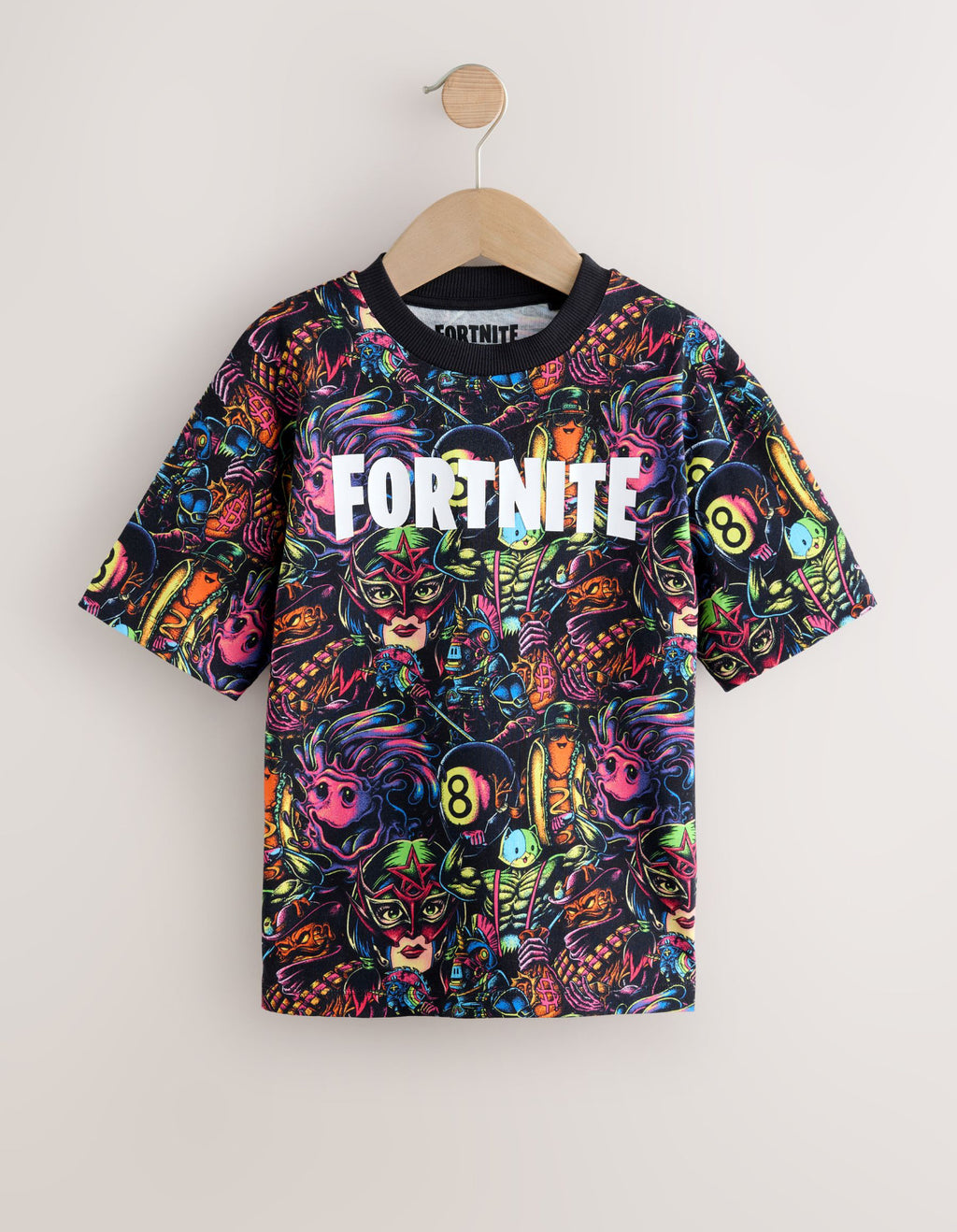 Multi All Over Print Fortnite Print Short Sleeved T-Shirt