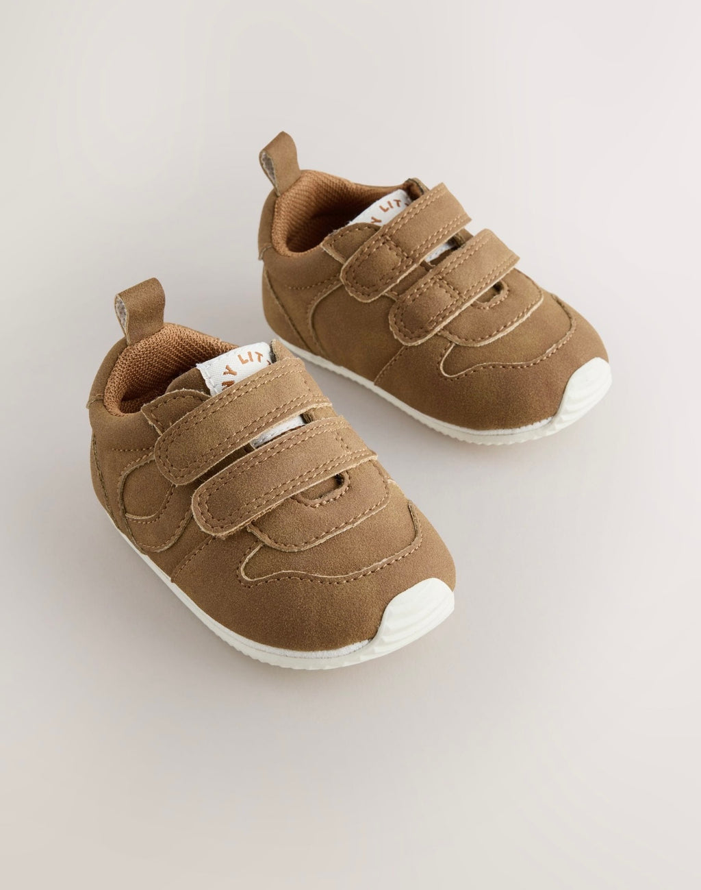 Tan Brown Baby Touch Fastening Trainers