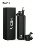 Meoky 700 ml Insulated Tumbler With 2 Spout Lid And Straw