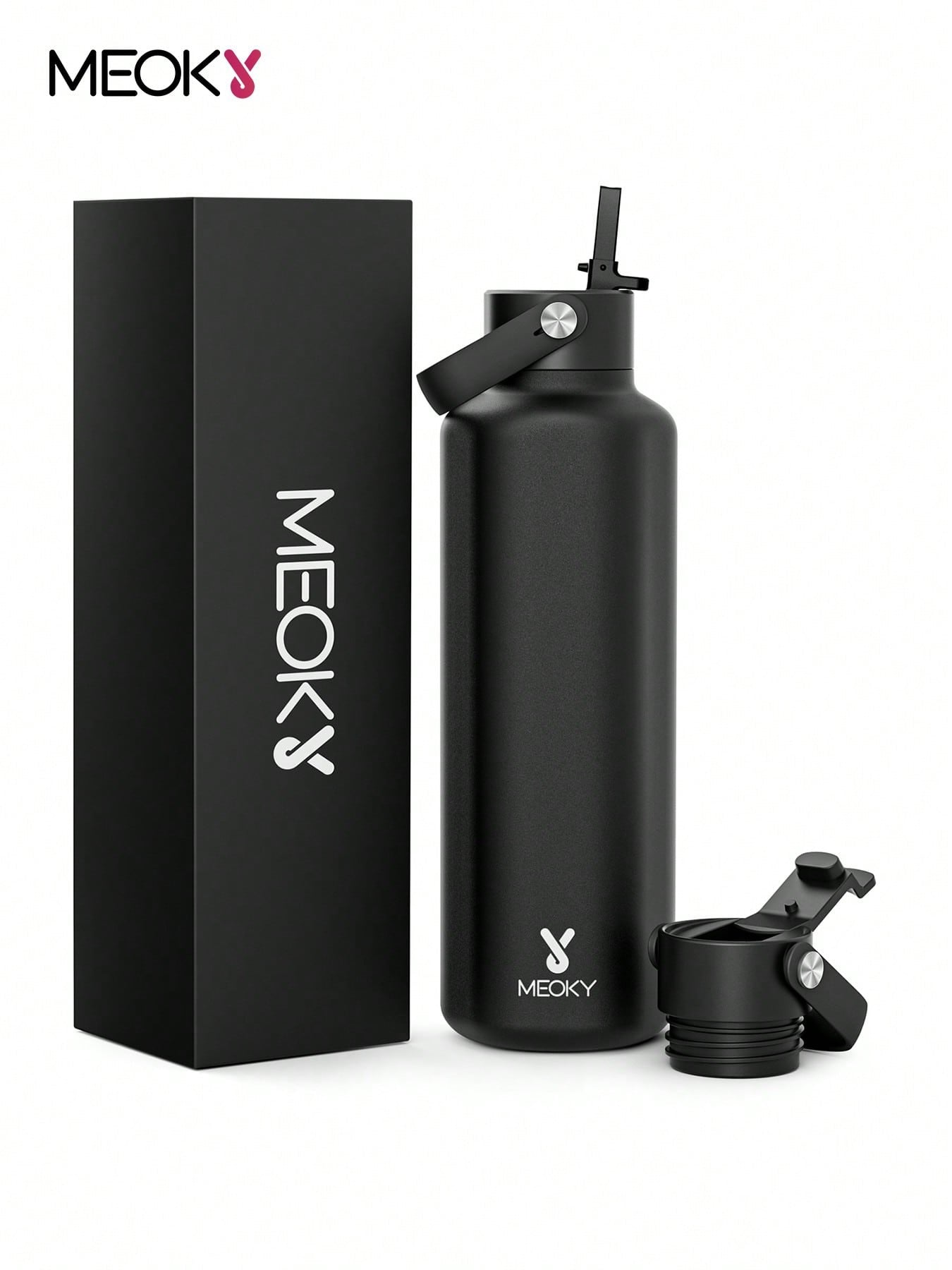 Meoky 700 ml Insulated Tumbler With 2 Spout Lid And Straw