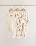 Neutral Hamish Two Way Zip Baby
Sleepsuits 3 Pack