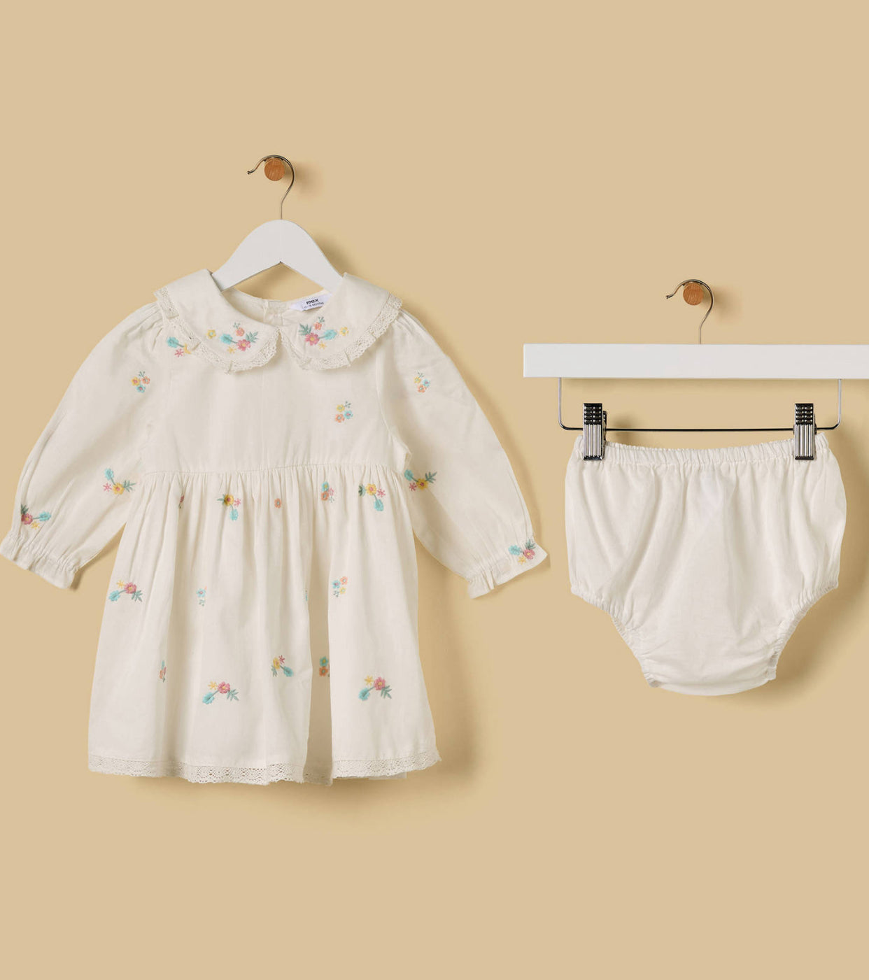 Embroidered Cotton Dress with Bloomers