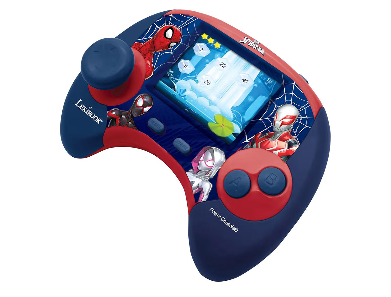 LEXIBOOK, Spider-Man, Power Console®, Bilingual educational game console with 100 activities, English/French