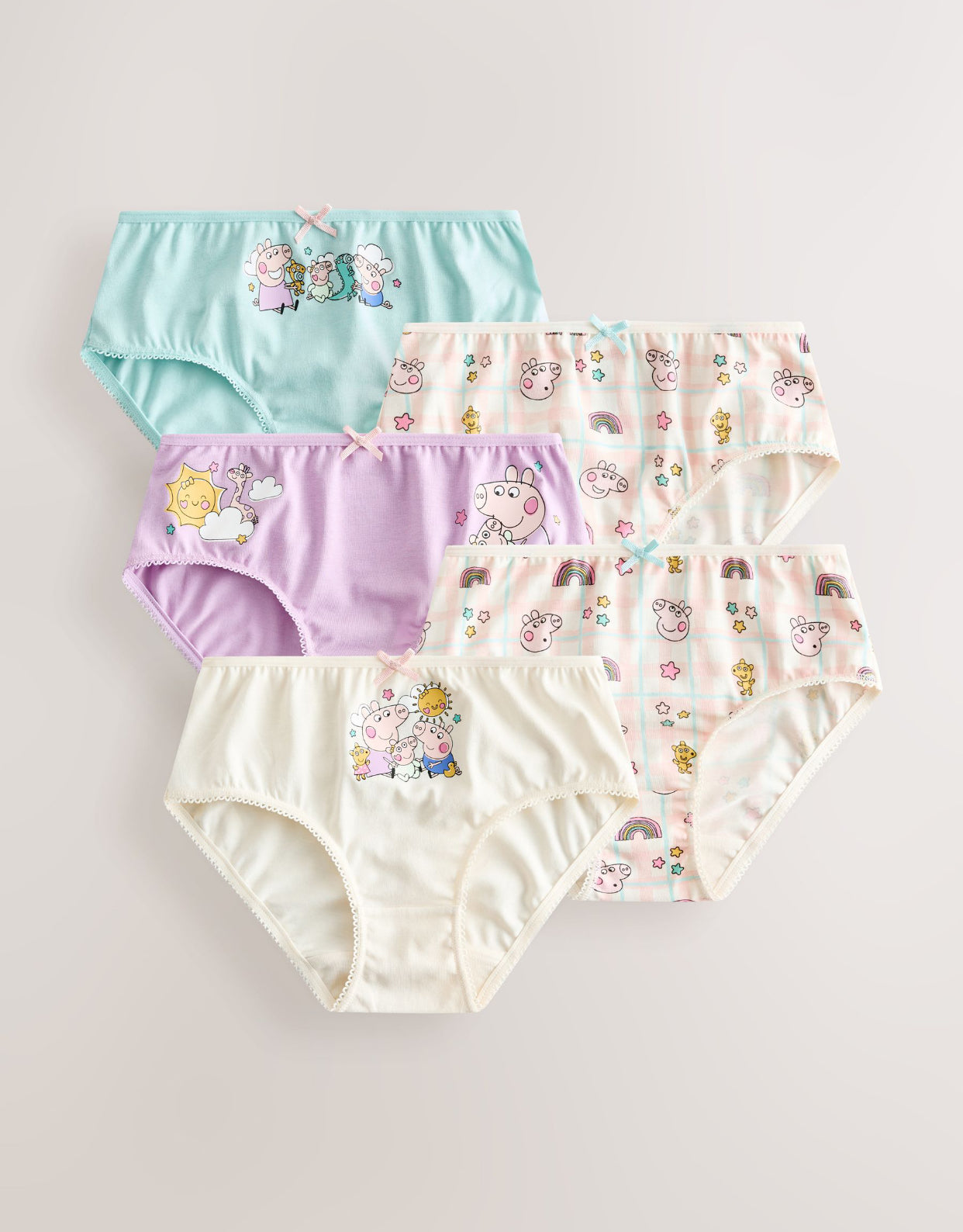 Pink/Blue Peppa Pig Briefs 5 Pack