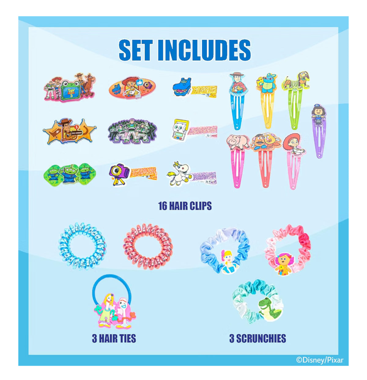 Toy Story Hair Accessories Set with Hair Clips & Bows