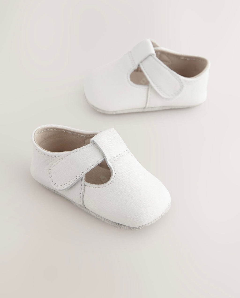 White Leather Baby T-Bar Shoes