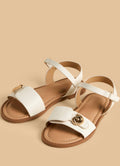Accent Detail Sandals with Hook and Loop Closure