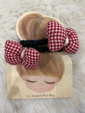 2pcs red plaid hair scrunchies Set