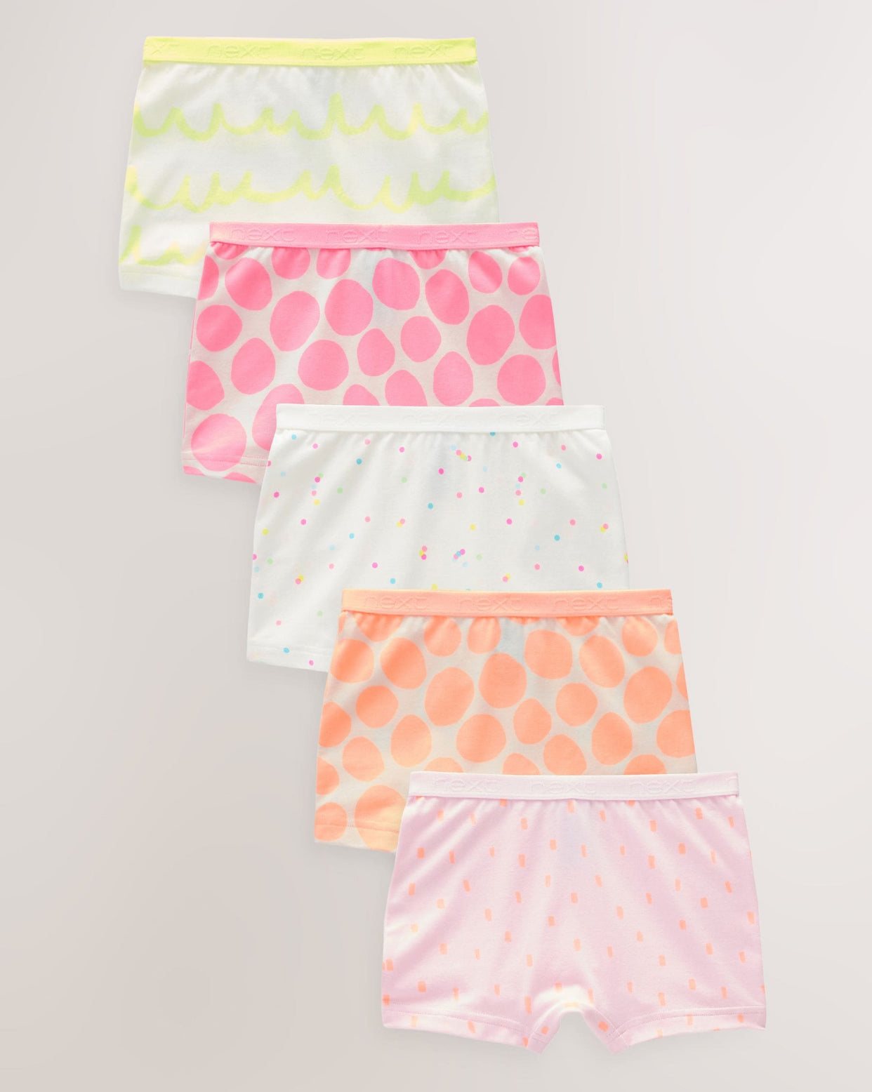 Pink/Orange Short Briefs 5 Pack