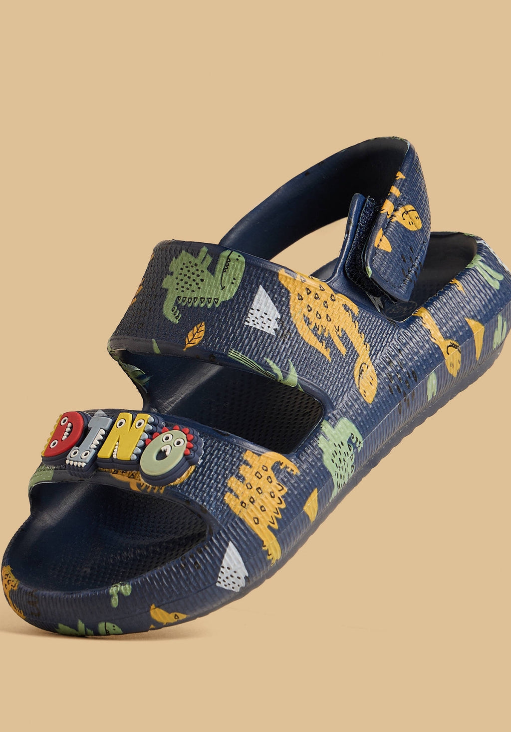Dinosaur Print Sandals with Hook and Loop Closure