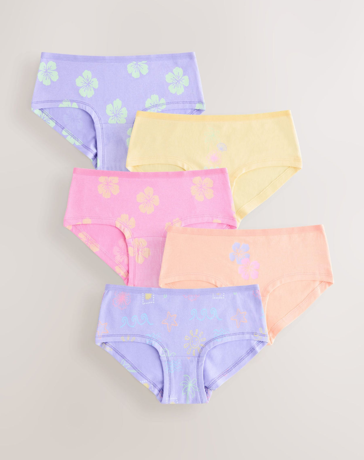 Pink/Lilac Print Hipster Briefs 5 Pack