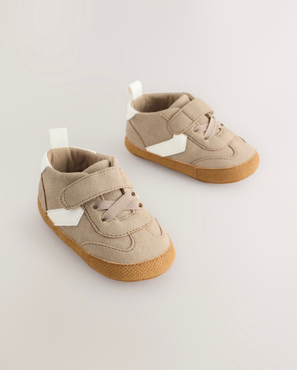 Neutral Brown Touch Fastening Baby Trainers