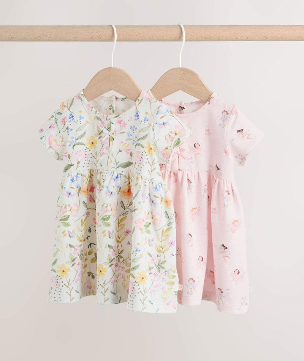 Pink Fairy Baby Short Sleeve Dresse 2 Pack
