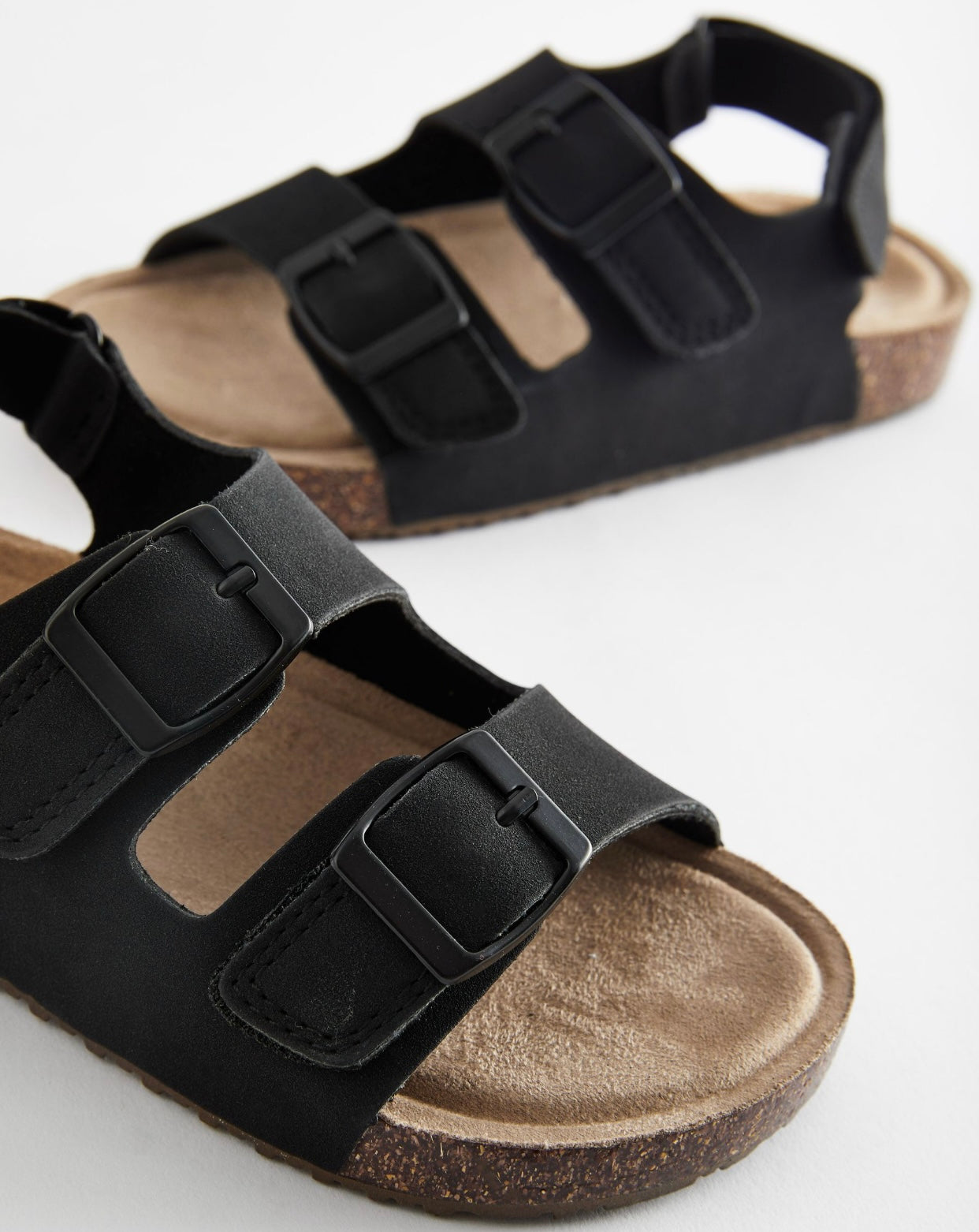 Black Standard Fit (F) Double Buckle
Cushioned Footbed Sandals