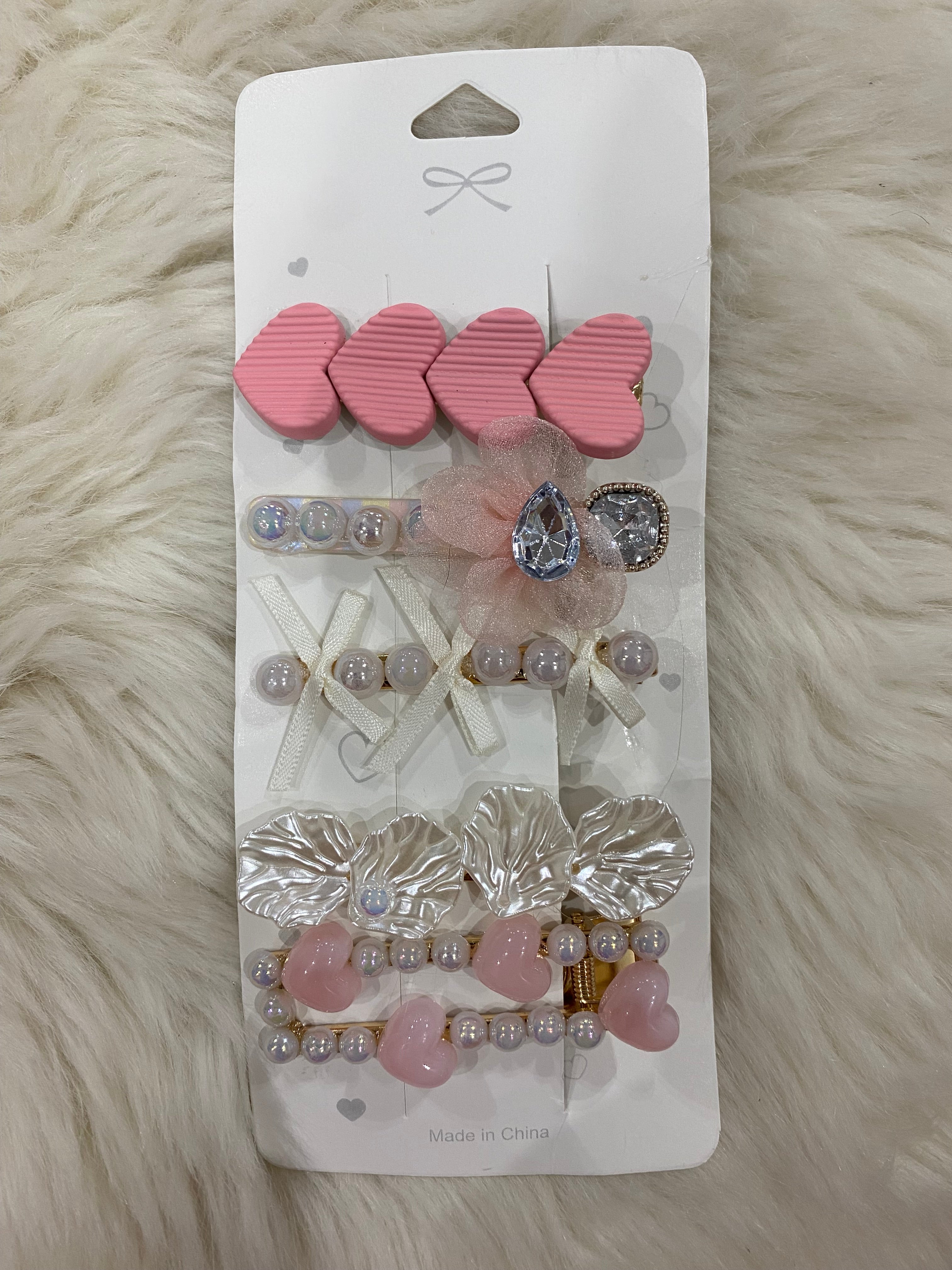5pcs pink hair clips