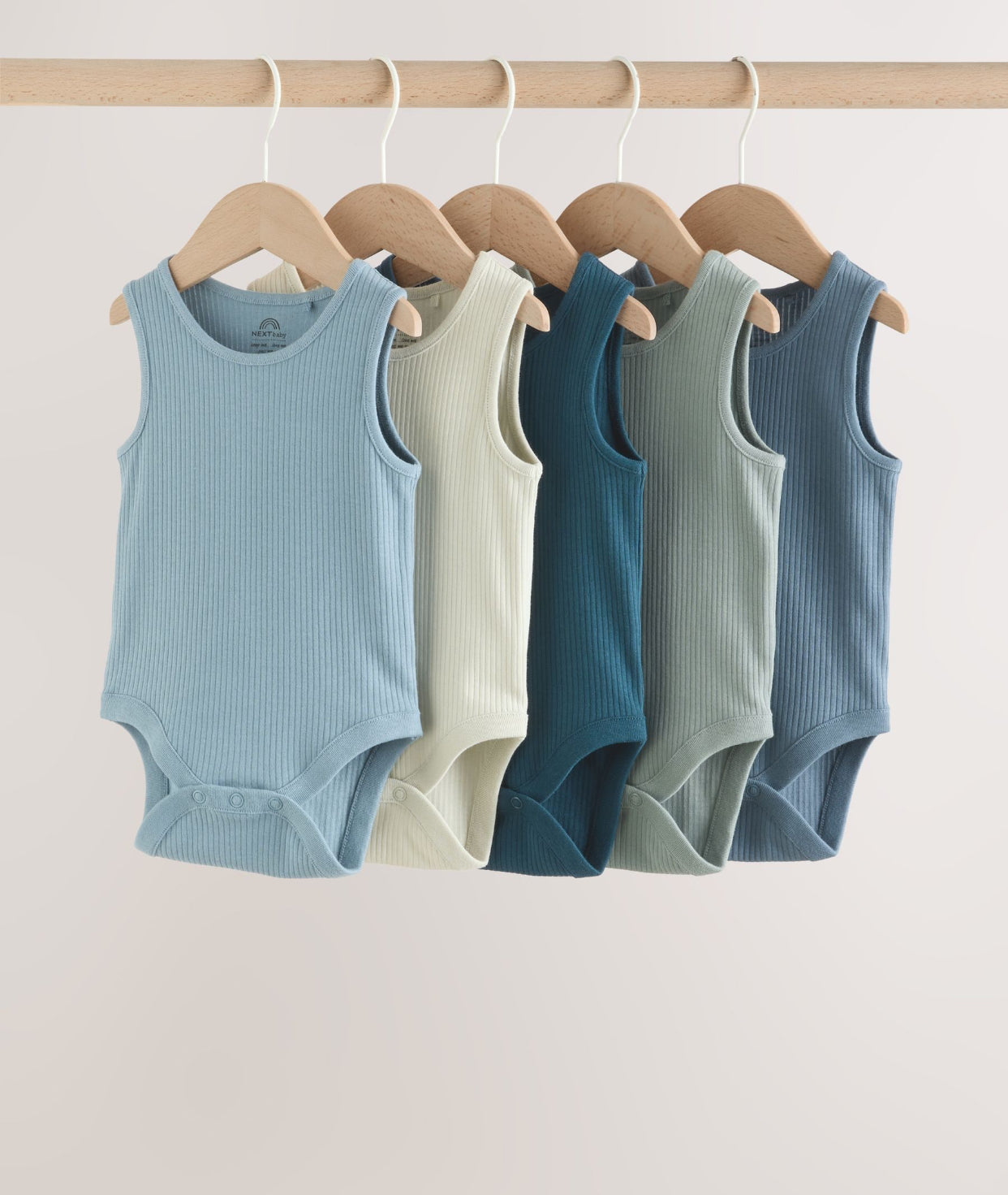 Blue Vest Baby Bodysuits 5 Pack