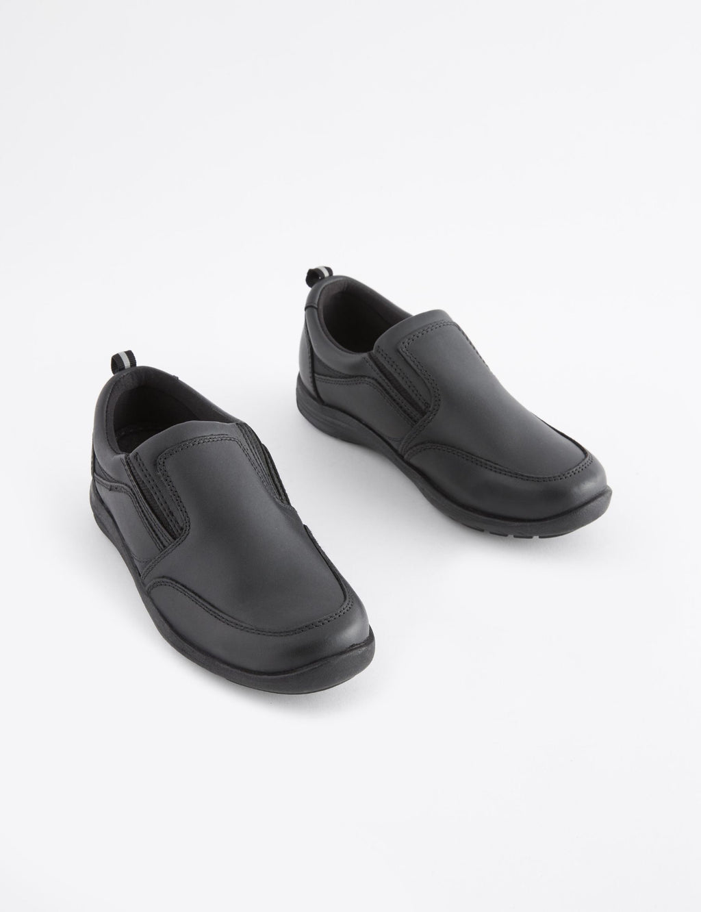 Black Standard Fit (F) School Leather Loafers
