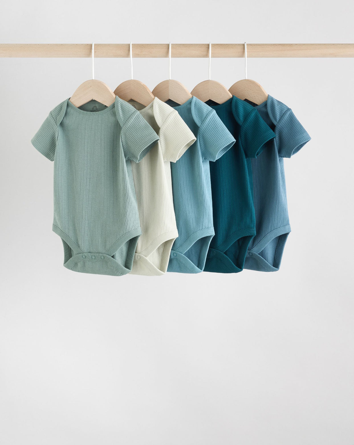 Blue Baby Short Sleeve Bodysuits 5 Pack