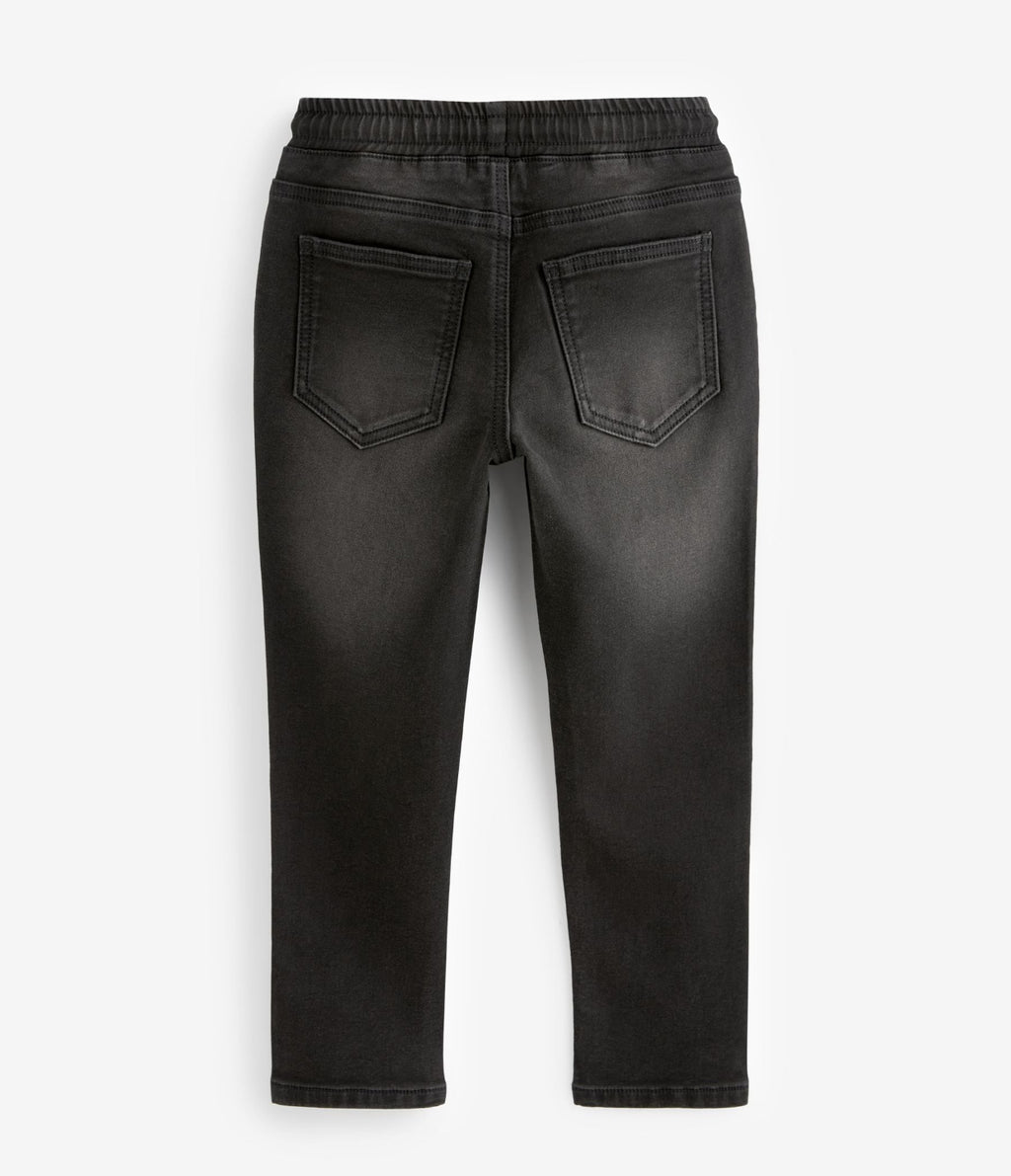 Black Regular Fit Stretch Elasticated Waist Jeans