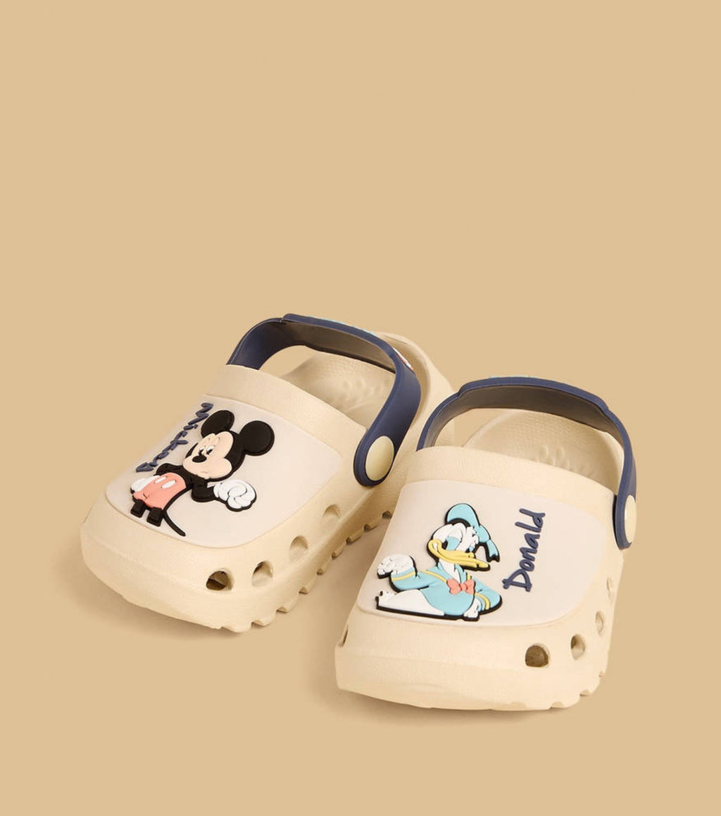 Mickey Mouse and Donald Duck Applique Clogs with Backstrap