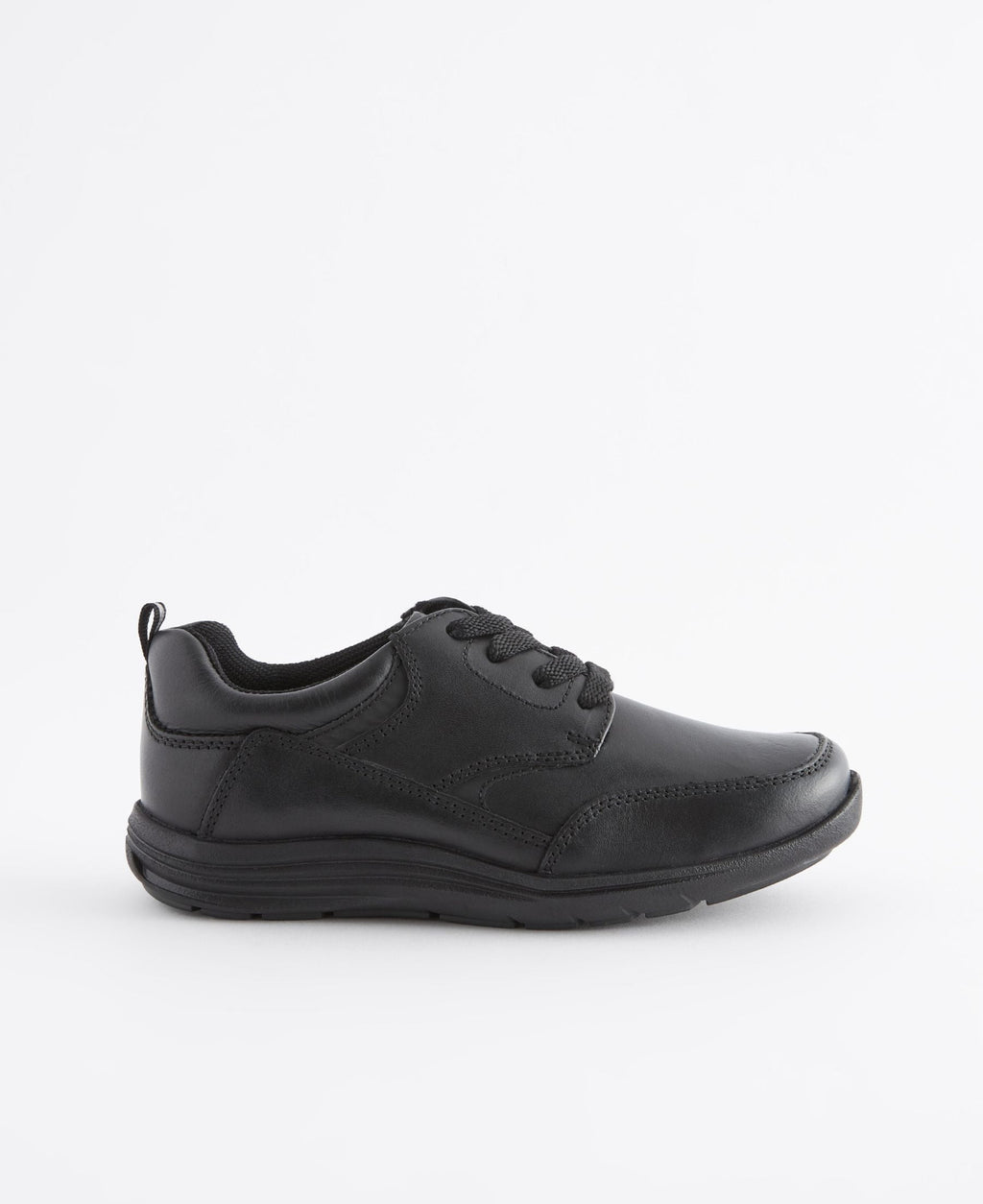 Black Standard Fit (F) School Leather Lace-Up Shoes