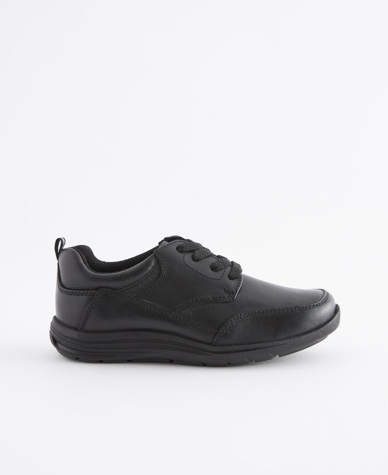 Black Standard Fit (F) School Leather Lace-Up Shoes