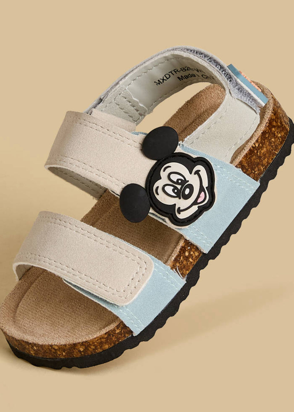 Mickey Mouse Applique Sandals with Hook and Loop Closure