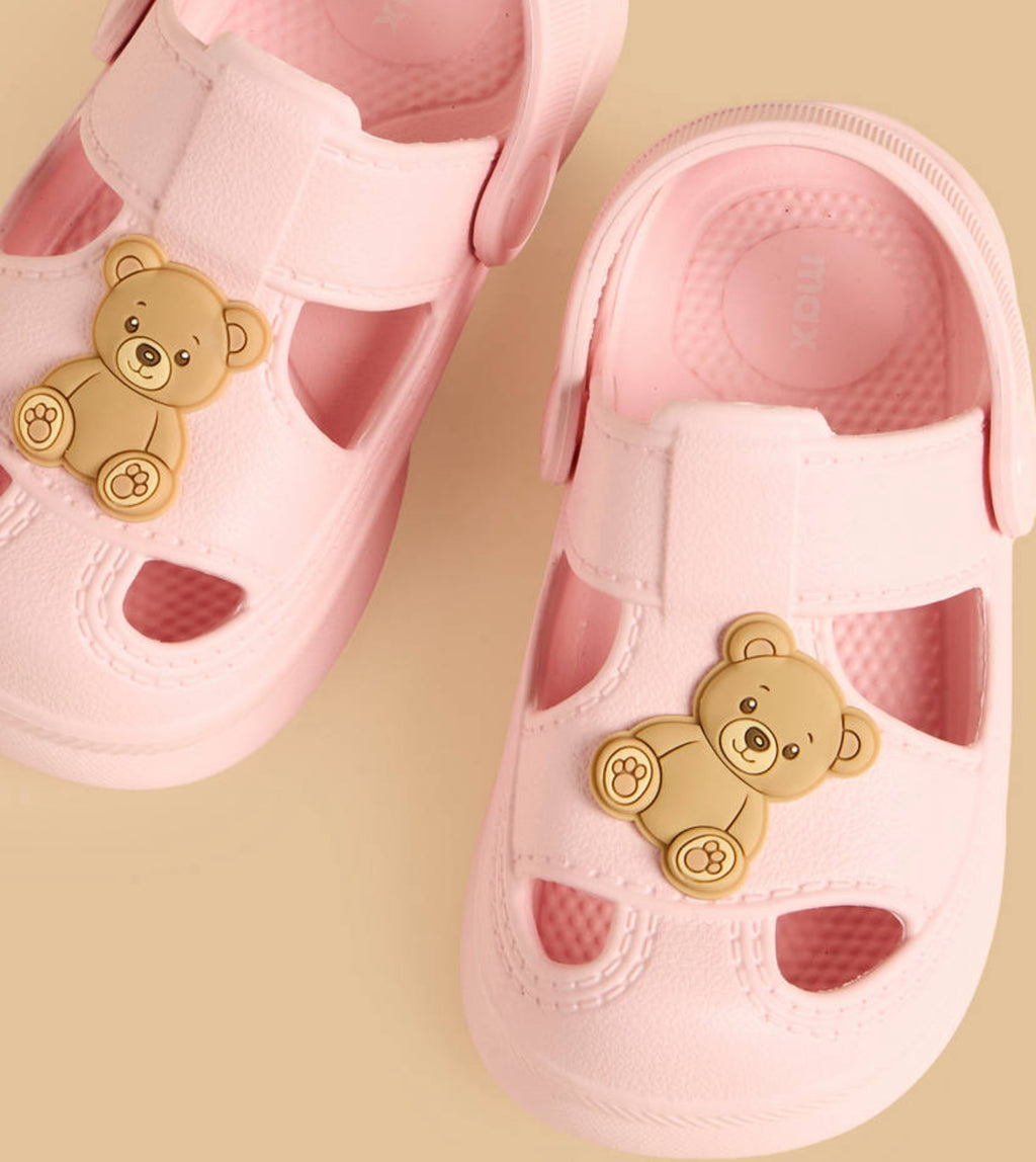 Teddy Bear Applique Clogs with Backstrap