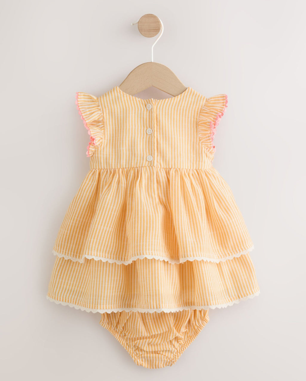 Orange Stripe Woven Baby Dress and
Knickers Set 2 Piece