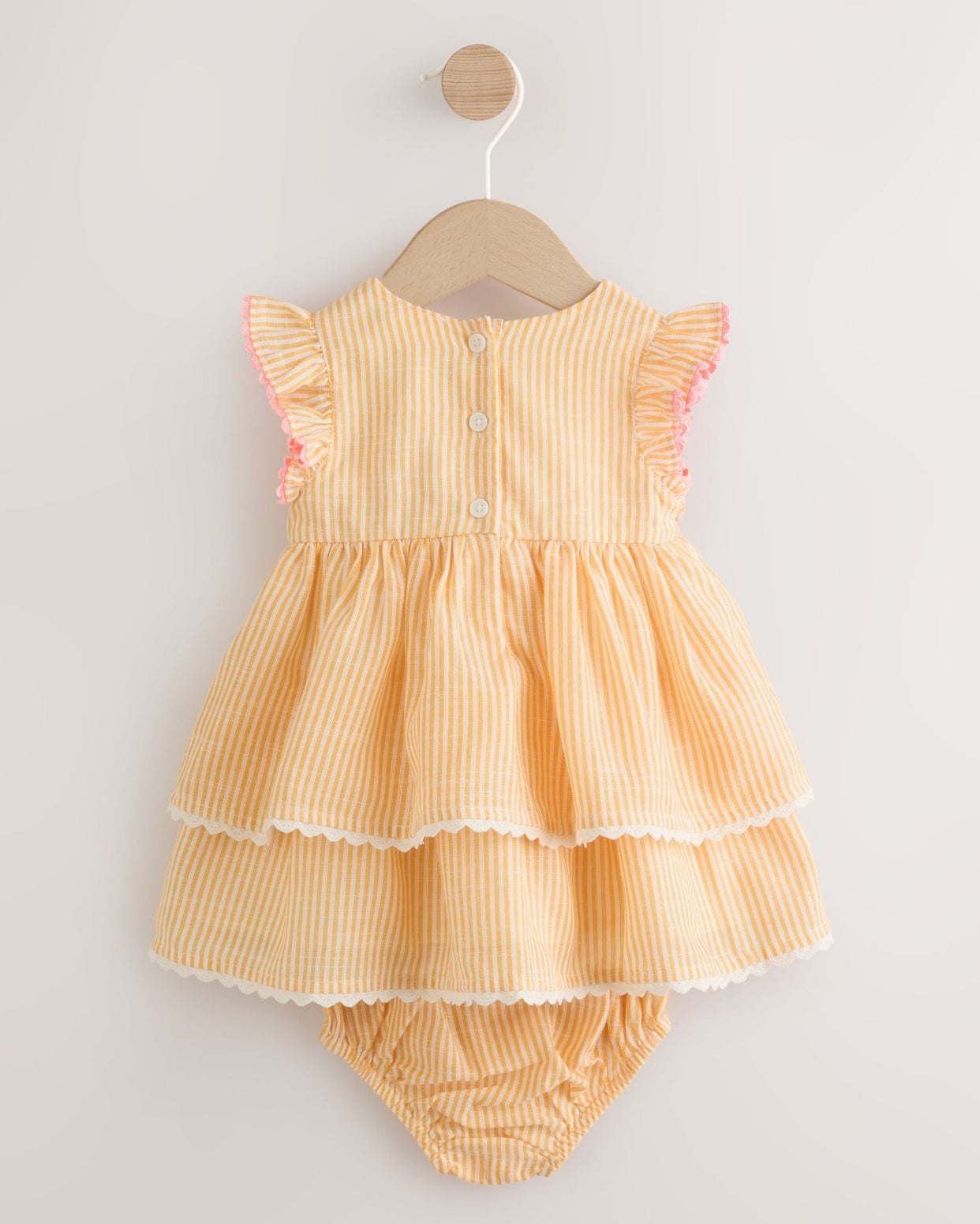Orange Stripe Woven Baby Dress and
Knickers Set 2 Piece