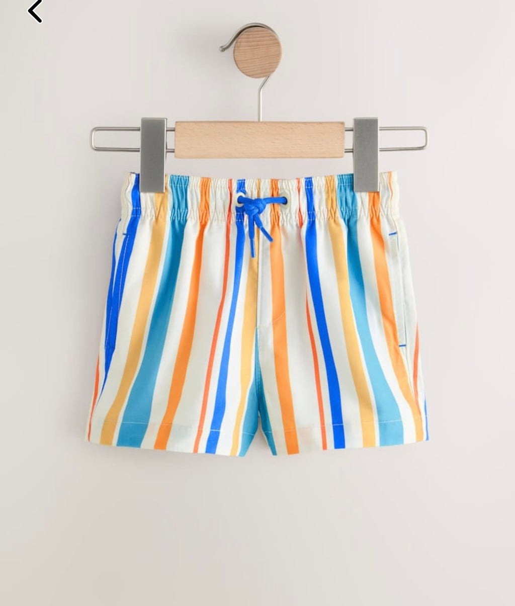 Orange/White Printed Swim Shorts 2 Pack