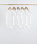 White Essential 5 Pack Short Sleeve Bodysuits